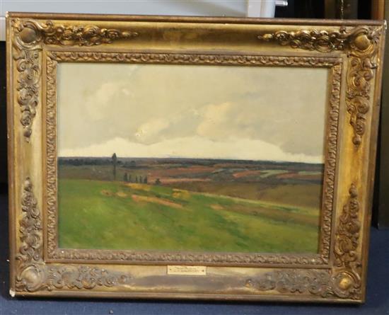 Attributed to Charles-Francois Daubigny (1817-1878) Near Bergerac 12.5 x 17.75in.